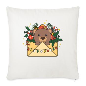 Ours Noël Lettre Hiver Animaux Ours - Housse de coussin décorative 45 x 45 cm - blanc nature - Devant