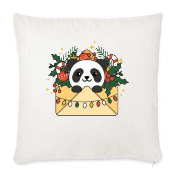 Panda Weihnachten Brief Winter Tiere Pandas - Sofakissenbezug 45 x 45 cm - Naturweiß  - Vorne
