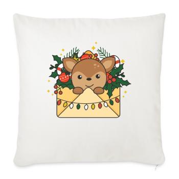Reh Weihnachten Brief Winter Tiere Rehe - Sofakissenbezug 45 x 45 cm - Naturweiß  - Vorne