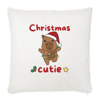 Capybara Weihnachten Capybaras Noël Mignonne - Housse de coussin décorative 45 x 45 cm - blanc nature - Devant
