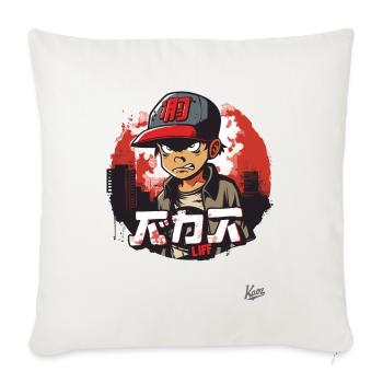 Angry little urban hip-hop boy - Sofa pillowcase 17,3'' x 17,3'' (45 x 45 cm) - natural white - Front