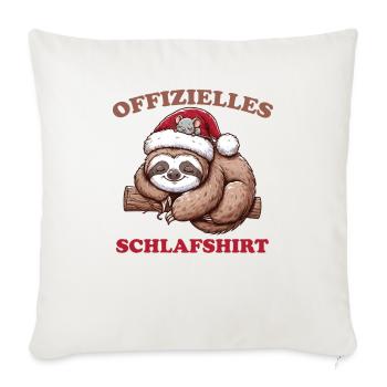 Official Sleep Shirt Christmas Sloth - Sofa pillowcase 17,3'' x 17,3'' (45 x 45 cm) - natural white - Front