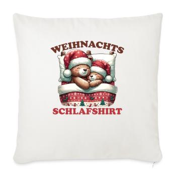 Chemise de nuit de Noël Ours de Noël - Housse de coussin décorative 45 x 45 cm - blanc nature - Devant