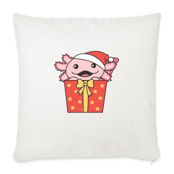 Axolotl Cadeau de Noël Animaux d’hiver - Housse de coussin décorative 45 x 45 cm - blanc nature - Devant