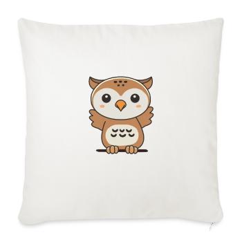 owl cute animals for kids manga owls - Sofa pillowcase 17,3'' x 17,3'' (45 x 45 cm) - natural white - Front