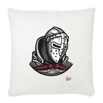 Casques médiévaux des Templiers - Housse de coussin décorative 45 x 45 cm - blanc nature - Devant