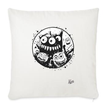 De l’encre et des monstres amusants - Housse de coussin décorative 45 x 45 cm - blanc nature - Devant