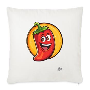 Bonjour! Pepperoni épicé drôle - Housse de coussin décorative 45 x 45 cm - blanc nature - Devant