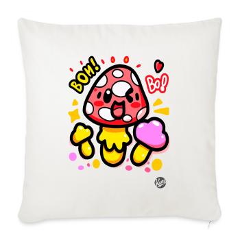 Funny colorful kawaii mushrooms - Sofa pillowcase 17,3'' x 17,3'' (45 x 45 cm) - natural white - Front