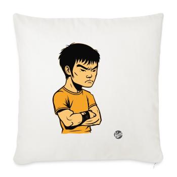 Bruce "the Offended" Kung FU Master Lee - Sofa pillowcase 17,3'' x 17,3'' (45 x 45 cm) - natural white - Front