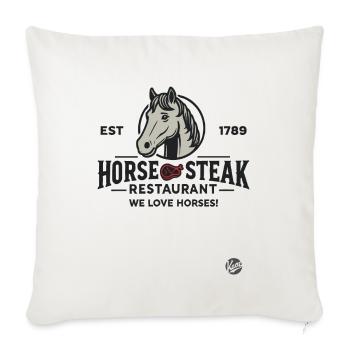 Lustiges Restaurant Design "Pferde Steak" Satire - Sofakissenbezug 45 x 45 cm - Naturweiß  - Vorne