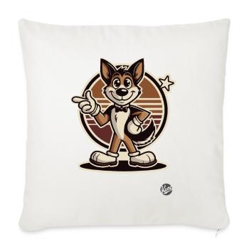 Retro Cartoon Hund – Lustiges Hunde-Design - Sofakissenbezug 45 x 45 cm - Naturweiß  - Vorne