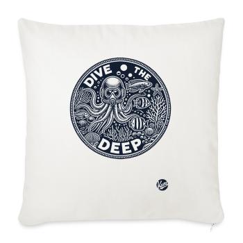 Deep Sea Design "Dive into the Deep" Underwater - Sofa pillowcase 17,3'' x 17,3'' (45 x 45 cm) - natural white - Front