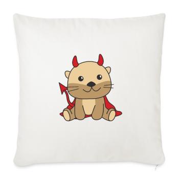Otter Happy Halloween Devil Costume - Sofa pillowcase 17,3'' x 17,3'' (45 x 45 cm) - natural white - Front
