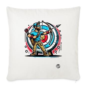 Super Archer – Bow and Arrow - Sofa pillowcase 17,3'' x 17,3'' (45 x 45 cm) - natural white - Front
