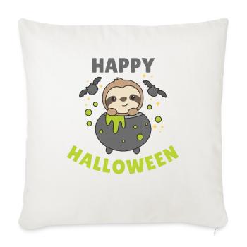 Faultier Happy Halloween Hexenkessel Fledermaus - Sofakissenbezug 45 x 45 cm - Naturweiß  - Vorne