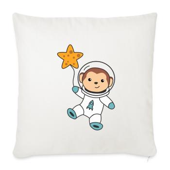 Mignon Singe de l’espace Astronautes Univers - Housse de coussin décorative 45 x 45 cm - blanc nature - Devant