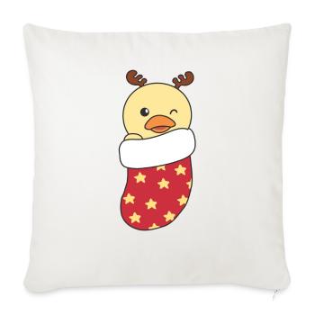 Cute ducks in Christmas sock for Christmas duck - Sofa pillowcase 17,3'' x 17,3'' (45 x 45 cm) - natural white - Front