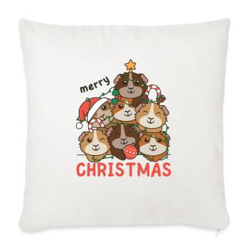 guinea pig christmas tree merry christmas - Sofa pillowcase 17,3'' x 17,3'' (45 x 45 cm) - natural white - Front