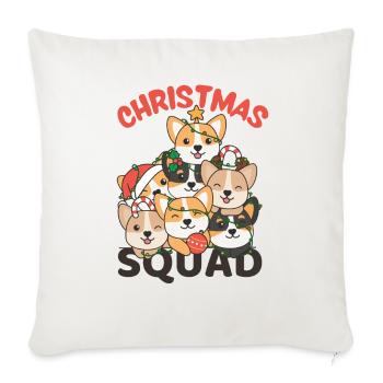 Corgi Weihnachtsbaum Christmas Squad Hunde - Sofakissenbezug 45 x 45 cm - Naturweiß  - Vorne