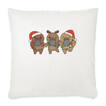 Platypus Christmas Winter Animals Platypus - Sofa pillowcase 17,3'' x 17,3'' (45 x 45 cm) - natural white - Front