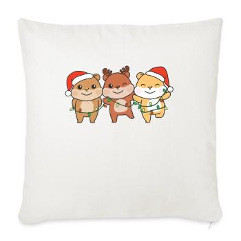 Hamster Christmas Winter Animals Hamster - Sofa pillowcase 17,3'' x 17,3'' (45 x 45 cm) - natural white - Front