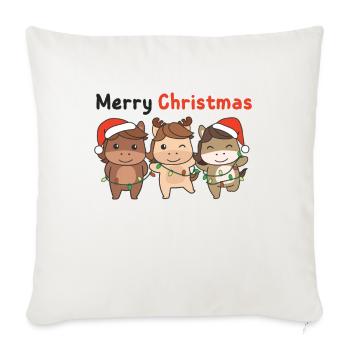 Horse Christmas Winter Animals Horse - Sofa pillowcase 17,3'' x 17,3'' (45 x 45 cm) - natural white - Front