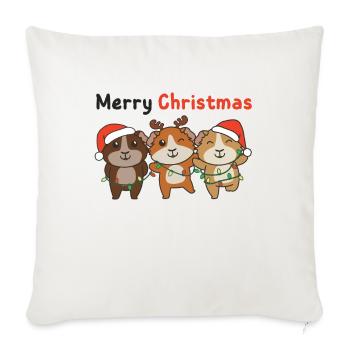 Guinea Pig Christmas Winter Animals - Sofa pillowcase 17,3'' x 17,3'' (45 x 45 cm) - natural white - Front