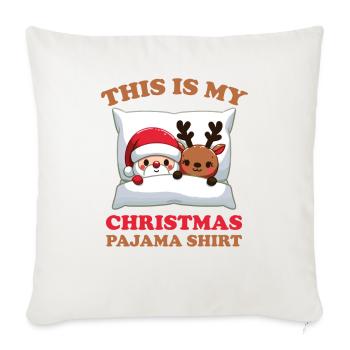 Santa Claus Reindeer Christmas Pajamas - Sofa pillowcase 17,3'' x 17,3'' (45 x 45 cm) - natural white - Front