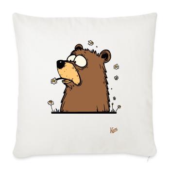 The funny chamomile flower bear - Sofa pillowcase 17,3'' x 17,3'' (45 x 45 cm) - natural white - Front