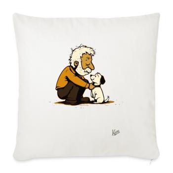 Old man with cute dog - Sofa pillowcase 17,3'' x 17,3'' (45 x 45 cm) - natural white - Front