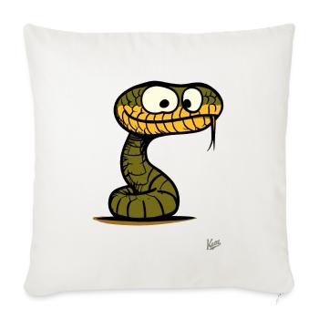 Stupid looking funny snake - Sofa pillowcase 17,3'' x 17,3'' (45 x 45 cm) - natural white - Front