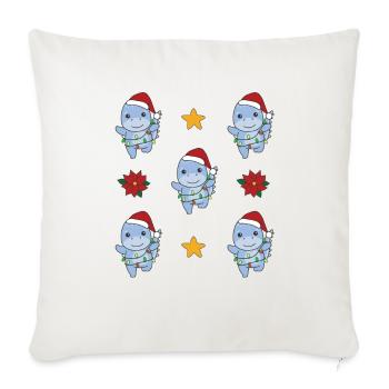 Dino Christmas Winter Animals Dinos - Sofa pillowcase 17,3'' x 17,3'' (45 x 45 cm) - natural white - Front