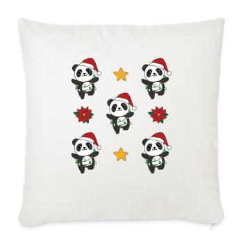 Panda Christmas Winter Animals Pandas - Sofa pillowcase 17,3'' x 17,3'' (45 x 45 cm) - natural white - Front