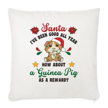 Je veux un cochon d’Inde sucré pour Noël - Housse de coussin décorative 45 x 45 cm - blanc nature - Devant
