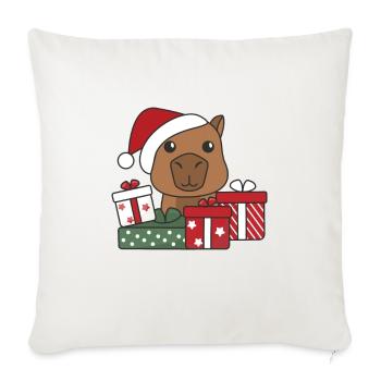 Capybara Weihnachten Geschenk Winter Tiere - Sofakissenbezug 45 x 45 cm - Naturweiß  - Vorne