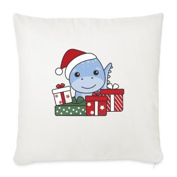 Dino Christmas Gift Winter Animals Dino - Sofa pillowcase 17,3'' x 17,3'' (45 x 45 cm) - natural white - Front