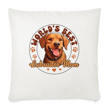 Labrador Retriver Maman Labrador Groovy - Housse de coussin décorative 45 x 45 cm - blanc nature - Devant