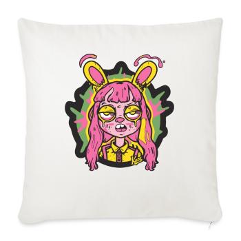 A strange rabbit - Sofa pillowcase 17,3'' x 17,3'' (45 x 45 cm) - natural white - Front
