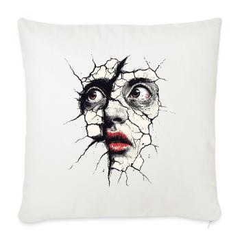 Broken Face Artistic Portrait - Sofa pillowcase 17,3'' x 17,3'' (45 x 45 cm) - natural white - Front
