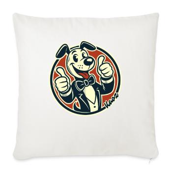 Drôle de chien rétro pouces vers le haut - Housse de coussin décorative 45 x 45 cm - blanc nature - Devant