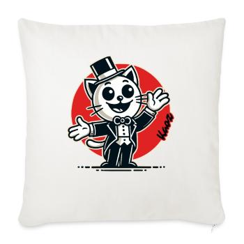 Gastgeber Katze im Smoking und Zylinder - Sofakissenbezug 45 x 45 cm - Naturweiß  - Vorne