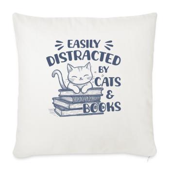 Leicht Von Katzen Und Büchern Ablenken Süße Katze - Sofakissenbezug 45 x 45 cm - Naturweiß  - Vorne