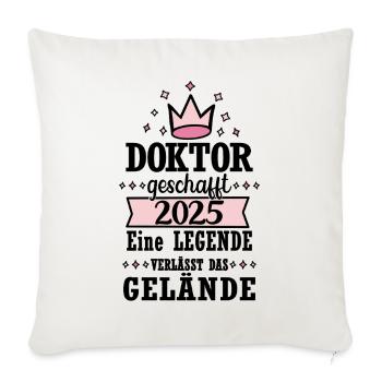 Doktor Geschafft 2025 - Sofakissenbezug 45 x 45 cm - Naturweiß  - Vorne