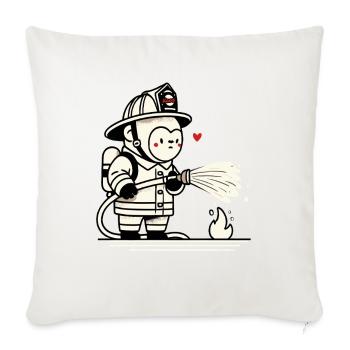 Little gorilla firefighter - Sofa pillowcase 17,3'' x 17,3'' (45 x 45 cm) - natural white - Front