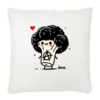 funny vegetable anarcho broccoli punk - Sofa pillowcase 17,3'' x 17,3'' (45 x 45 cm) - natural white - Front