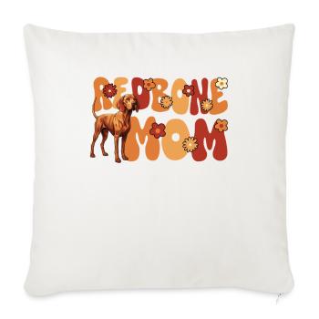 Redbone Coonhound Chien Groovy Redbone maman - Housse de coussin décorative 45 x 45 cm - blanc nature - Devant