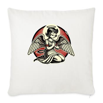 Retro Cartoon Praying Angel - Sofa pillowcase 17,3'' x 17,3'' (45 x 45 cm) - natural white - Front