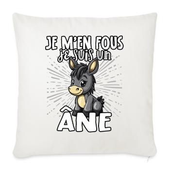 Je m'en fous je suis un ane - süßes Esel - Sofakissenbezug 45 x 45 cm - Naturweiß  - Vorne
