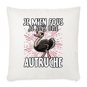 Je m’en fous je suis une autruche - sweet bouquet - Housse de coussin décorative 45 x 45 cm - blanc nature - Devant
